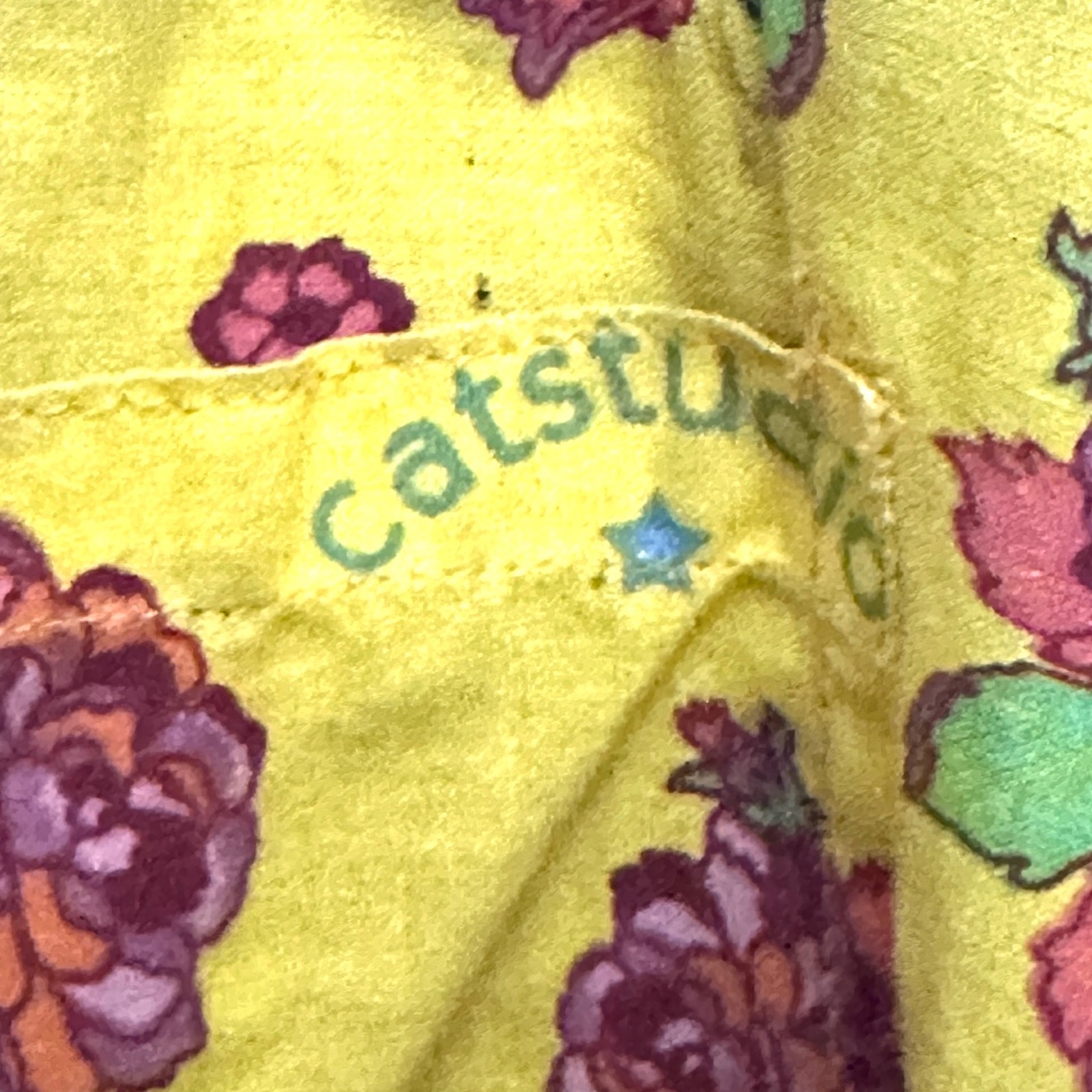 Catstudio Woven Striped Tote Bag Multi Color Boho Floral Lining Large Handbag — image 3 of 8